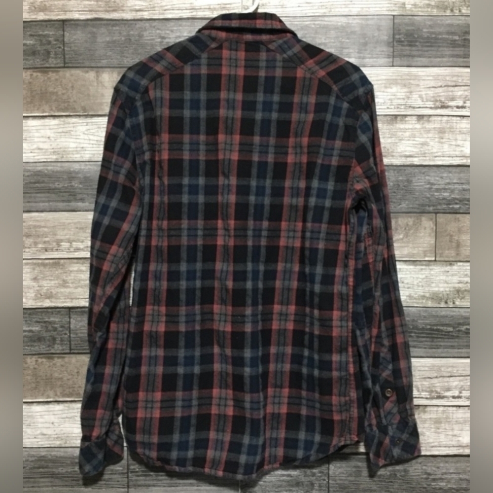 Buckle Exclusive Outpost Makers button-down men's LG maroon blue black gray - Picture 2 of 11